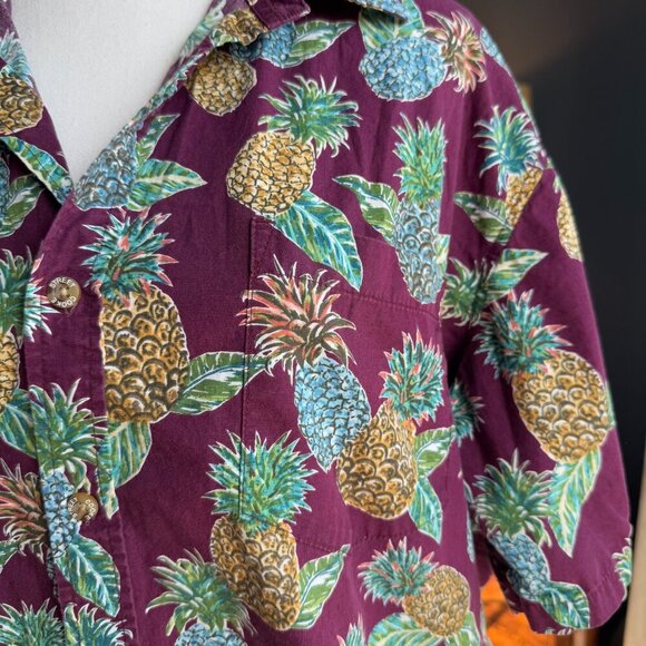 Vintage 90s Mens Cooke Street Aloha Pineapple Shirt - Picture 5 of 10